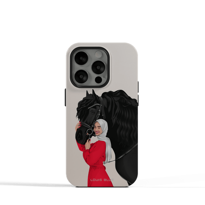 Lady & Horse White - iPhone Tough Case