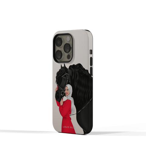 Lady & Horse White - iPhone Tough Case